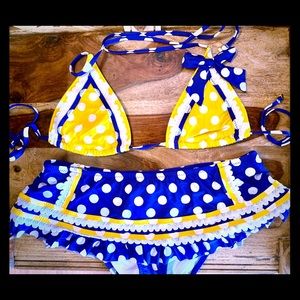 Betsey Johnson polka dot bikini.